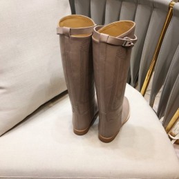 Replica Hermes Blush Quilted Knee High Boot