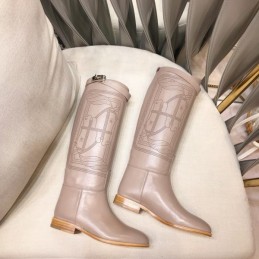 Replica Hermes Blush Quilted Knee High Boot