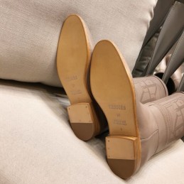 Replica Hermes Blush Quilted Knee High Boot