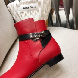 Replica Hermes Red Ankle Boot