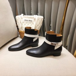 Replica Hermes Black Cuff Ankle Boot