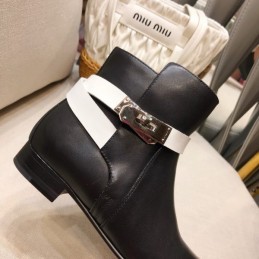 Replica Hermes Black Cuff Ankle Boot