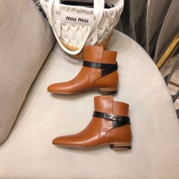 Replica Hermes Brown Cuff Ankle Boot