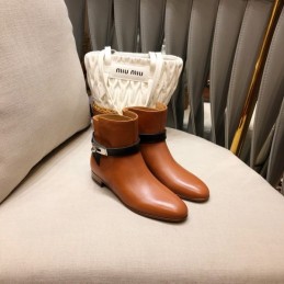 Replica Hermes Brown Cuff Ankle Boot