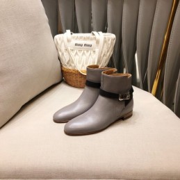 Replica Hermes Gray Cuff Ankle Boot