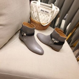 Replica Hermes Gray Cuff Ankle Boot