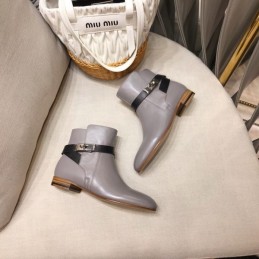 Replica Hermes Gray Cuff Ankle Boot