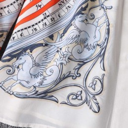 Replica Hermes Orange Scarf Print Hooded Shirt