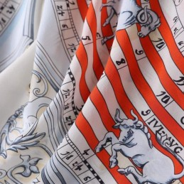 Replica Hermes Orange Scarf Print Hooded Shirt