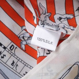 Replica Hermes Orange Scarf Print Hooded Shirt