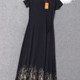 Replica Hermes Black Lace Panel Sleeveless Dress