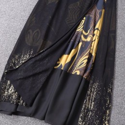 Replica Hermes Black Lace Panel Sleeveless Dress