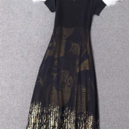 Replica Hermes Black Lace Panel Sleeveless Dress
