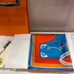 Replica Hermes Turquoise Equestrian 90cm Silk Scarf