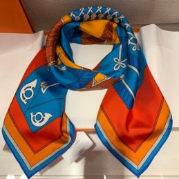 Replica Hermes Turquoise Equestrian 90cm Silk Scarf