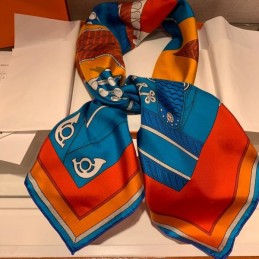 Replica Hermes Turquoise Equestrian 90cm Silk Scarf