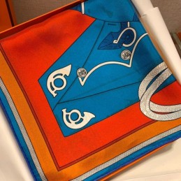 Replica Hermes Turquoise Equestrian 90cm Silk Scarf