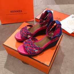 Replica Hermes Pink Multicolor Strap Sandal
