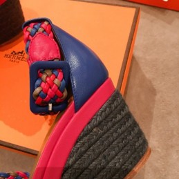 Replica Hermes Pink Multicolor Strap Sandal