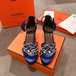 Replica Hermes Navy Multicolor Strap Sandal