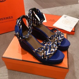 Replica Hermes Navy Multicolor Strap Sandal