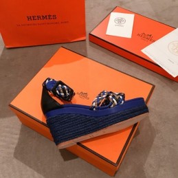 Replica Hermes Navy Multicolor Strap Sandal