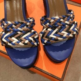 Replica Hermes Navy Multicolor Strap Sandal