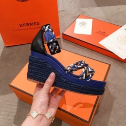 Replica Hermes Navy Multicolor Strap Sandal