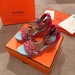 Replica Hermes Red Multicolor Strap Sandal
