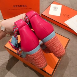 Replica Hermes Red Multicolor Strap Sandal