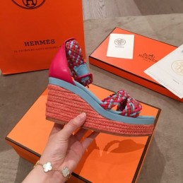 Replica Hermes Red Multicolor Strap Sandal