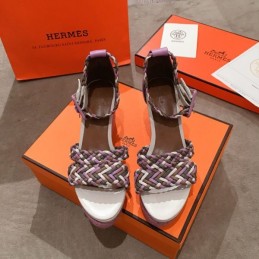 Replica Hermes Beige Multicolor Strap Sandal