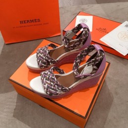 Replica Hermes Beige Multicolor Strap Sandal