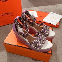 Replica Hermes Beige Multicolor Strap Sandal