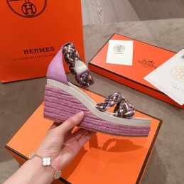 Replica Hermes Beige Multicolor Strap Sandal