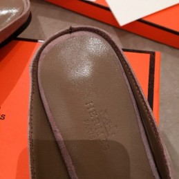Replica Hermes Gray Suede H Buckle Loafer