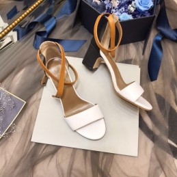 Replica Hermes White Tan Ankle Strap Sandal