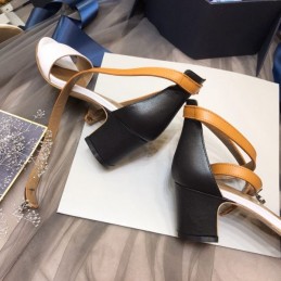 Replica Hermes White Tan Ankle Strap Sandal