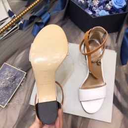 Replica Hermes White Tan Ankle Strap Sandal