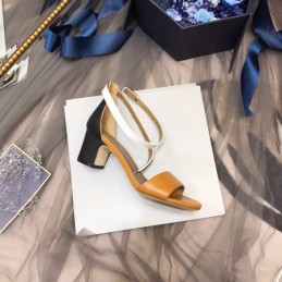 Replica Hermes Orange White Ankle Strap Sandal