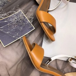 Replica Hermes Orange White Ankle Strap Sandal