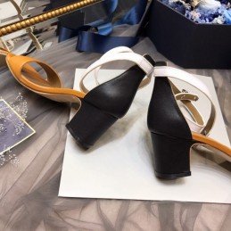 Replica Hermes Orange White Ankle Strap Sandal