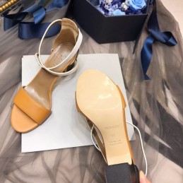 Replica Hermes Orange White Ankle Strap Sandal