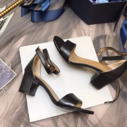 Replica Hermes Black Ankle Strap Sandal