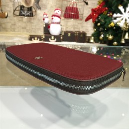 Replica Hermes Burgundy H Leather Wallet