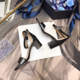 Replica Hermes Black Ankle Strap Sandal