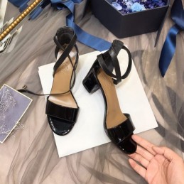 Replica Hermes Black Wrap Strap Sandal
