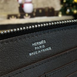Replica Hermes Burgundy H Leather Wallet