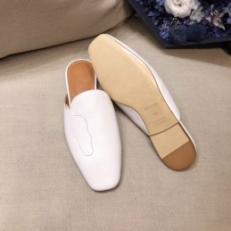 Replica Hermes White Leather Mule
