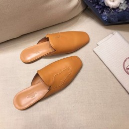 Replica Hermes Tan Leather Mule